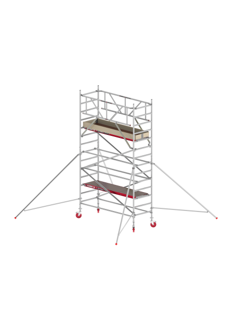 RS TOWER 41 PLUS échafaudage roulant - 5.20 m hauteur de travail - 0.90 m de large - 2.45 m plate-forme en bois - Lisses