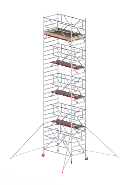 RS TOWER 42-S échafaudage roulant - 10.20 m hauteur de travail - 1.35 m de large - 2.45 m plate-forme en bois - Safe-Quick®