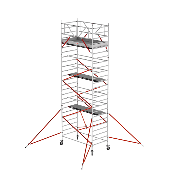 RS TOWER 52 andamio - 7.20 m altura de trabajo - 1.35 m ancho - 2.45 m Fiber-Deck® plataforma - Tirantes