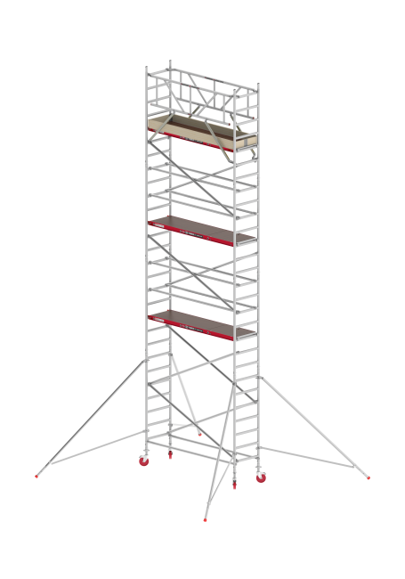 RS TOWER 41 échafaudage roulant - 9.20 m hauteur de travail - 0.75 m de large - 2.45 m plate-forme en bois - Lisses