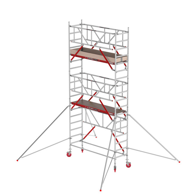 RS TOWER 41-S rolsteiger - 6.20 m werkhoogte - 0.75 m breed - 2.45 m houten platform - Safe-Quick®