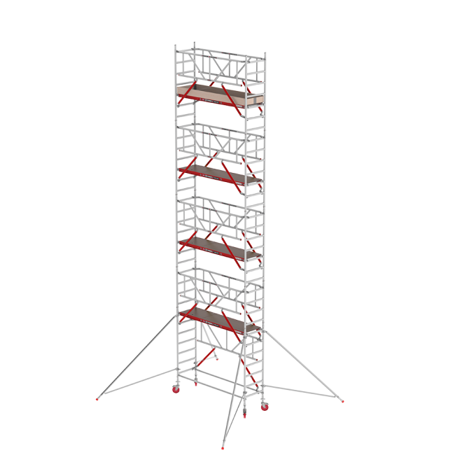 RS TOWER 41-S échafaudage roulant - 10.20 m hauteur de travail - 0.75 m de large - 1.85 m plate-forme en bois - Safe-Quick®