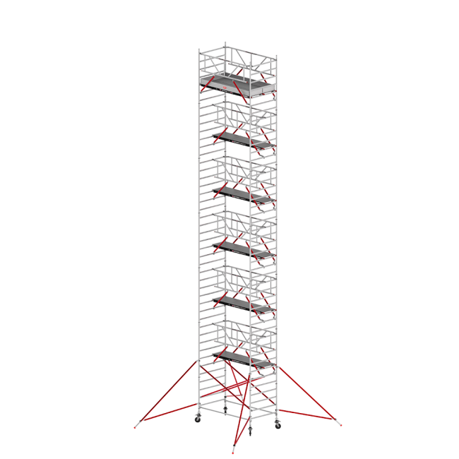 RS TOWER 52 mobile access tower - 14.20 m working height - 1.35 m width - 3.05 m wooden platform - Safe-Quick® + braces