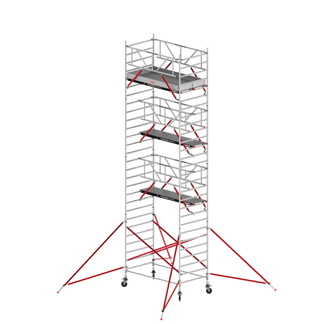 RS TOWER 52 mobile access tower - 9.20 m working height - 1.35 m width - 1.85 m wooden platform - Safe-Quick® + braces