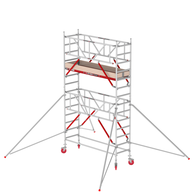 RS TOWER 41-S rolsteiger - 5.20 m werkhoogte - 0.75 m breed - 1.85 m houten platform - Safe-Quick®